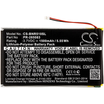 3.7V, 1500mAh, Li-Polymer Battery fits Pocketbook, 631 Touch Hd, 5.55Wh