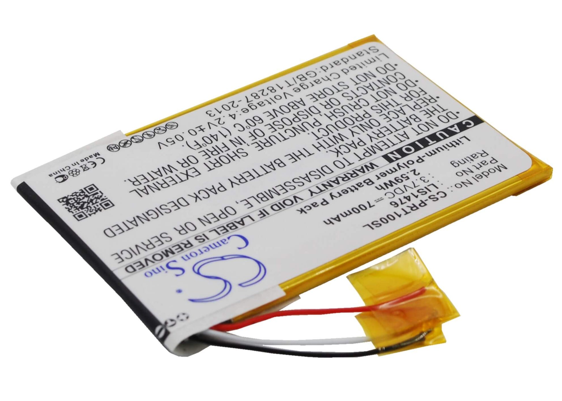 3.7V, 700mAh, Li-Polymer Battery fits Sony, Prs-t1, Prs-t2, 2.59Wh