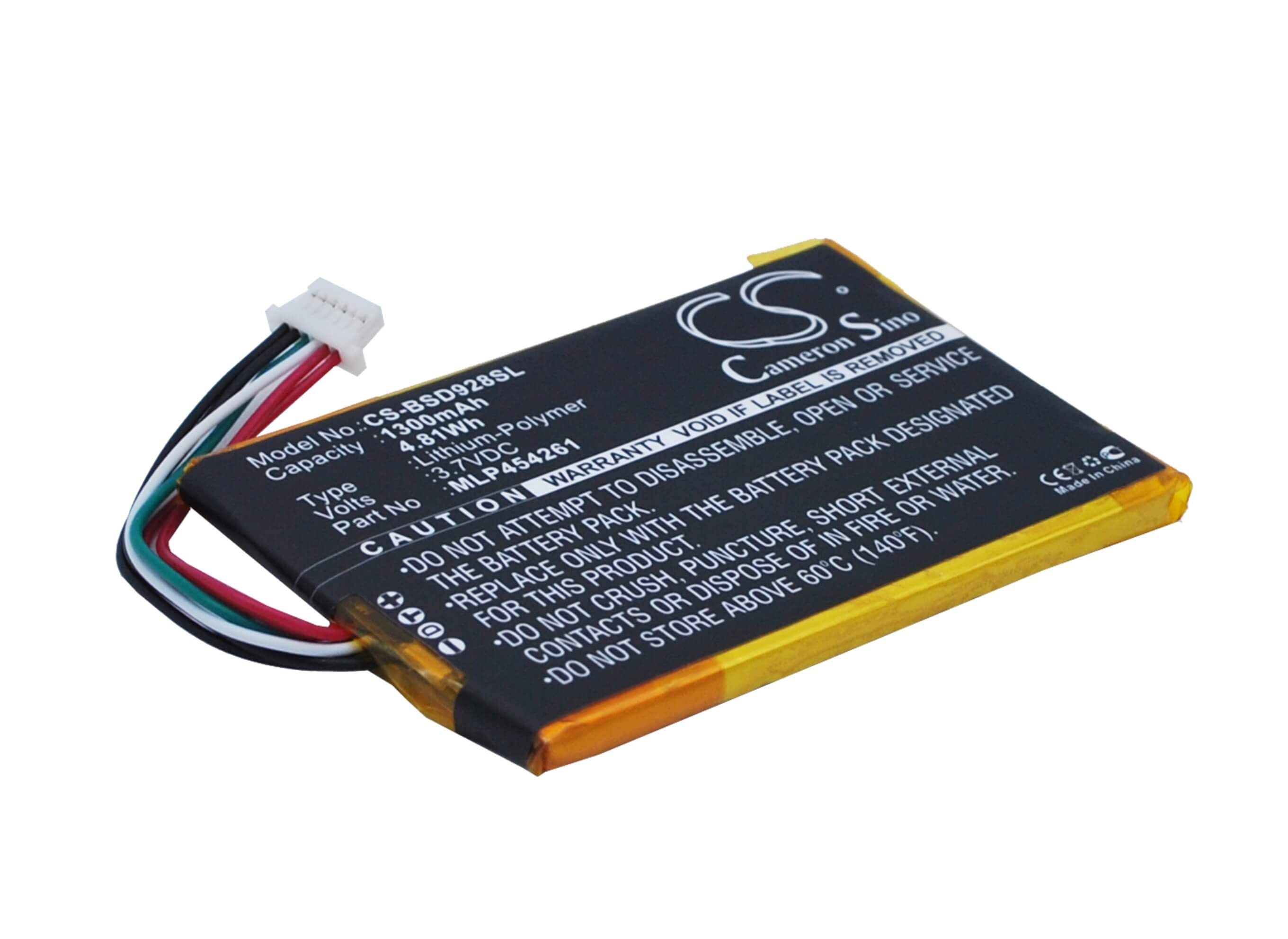 3.7V, 1300mAh, Li-Polymer Battery fits Bambook, Sd928+, 4.81Wh