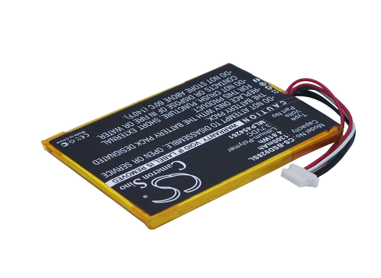 3.7V, 1300mAh, Li-Polymer Battery fits Bambook, Sd928+, 4.81Wh