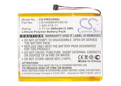 3.7V, 900mAh, Li-Polymer Battery fits Sony, Prs-350, Prs-350sc, 3.33Wh