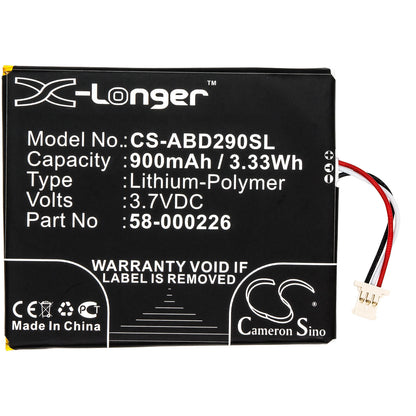 3.7V, 900mAh, Li-Polymer Battery fits Amazon, 53-014490, B07dlpwyb7, 3.33Wh