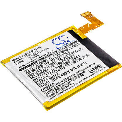3.7V, 750mAh, Li-Polymer Battery fits Amazon, D01100, Kindle 4, 2.775Wh