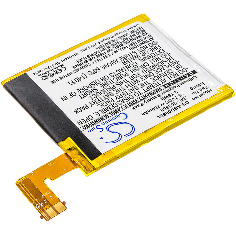 3.7V, 750mAh, Li-Polymer Battery fits Amazon, D01100, Kindle 4, 2.775Wh