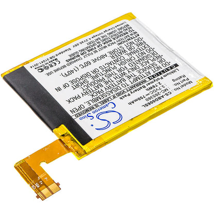 3.7V, 750mAh, Li-Polymer Battery fits Amazon, D01100, Kindle 4, 2.775Wh