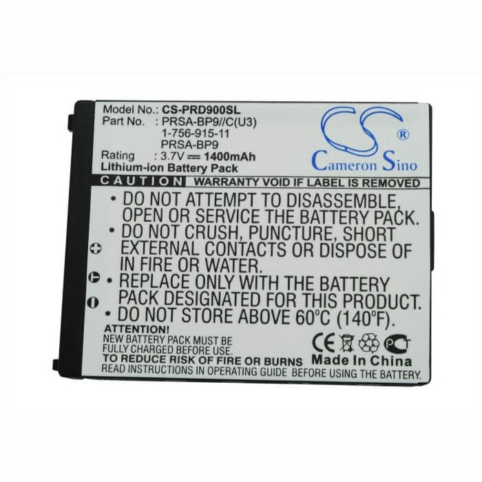 3.7V, 1400mAh, Li-ion Battery fits Sony, Portable Reader Prs-900, Portable Reader Prs-900bc, 5.18Wh
