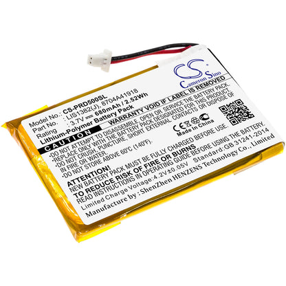 3.7V, 680mAh, Li-Polymer Battery fits Sony, Portable Reader Prs-500, Portable Reader Prs-500u2, 2.516Wh