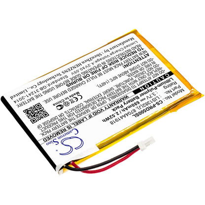 3.7V, 680mAh, Li-Polymer Battery fits Sony, Portable Reader Prs-500, Portable Reader Prs-500u2, 2.516Wh