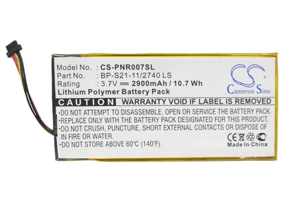 3.7V, 2900mAh, Li-Polymer Battery fits Pandigital, Novel 7, Prd07t20wbl1, 10.73Wh