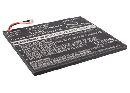 3.7V, 3200mAh, Li-Polymer Battery fits Pandigital, Novel Tablet Color, R7t40wwhfi, 11.84Wh