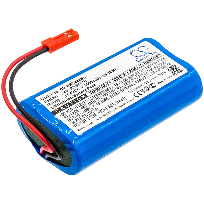 7.4V, 3400mAh, Li-ion Battery fits Arizer, Solo, Solo 2, 25.16Wh