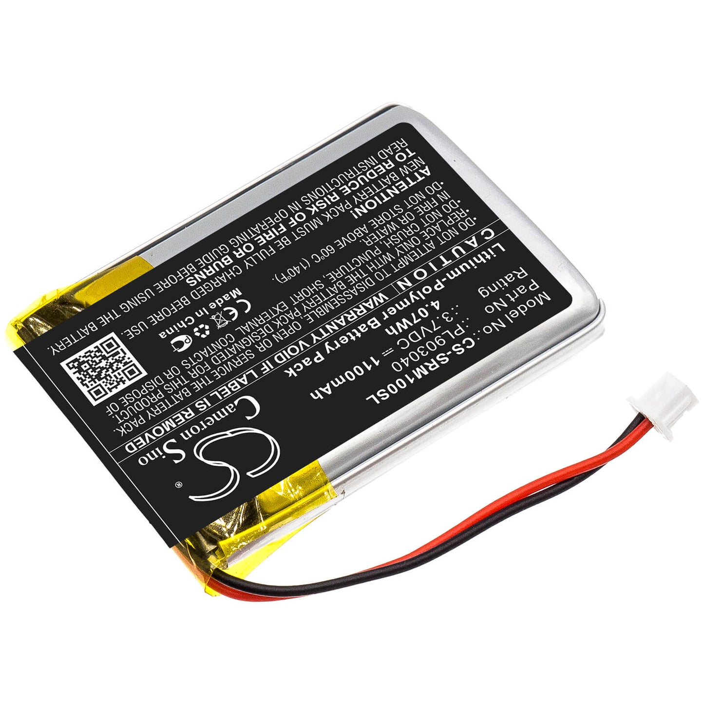 3.7V, 1100mAh, Li-Polymer Battery fits Schweizer, Led Magnifier, 4.07Wh