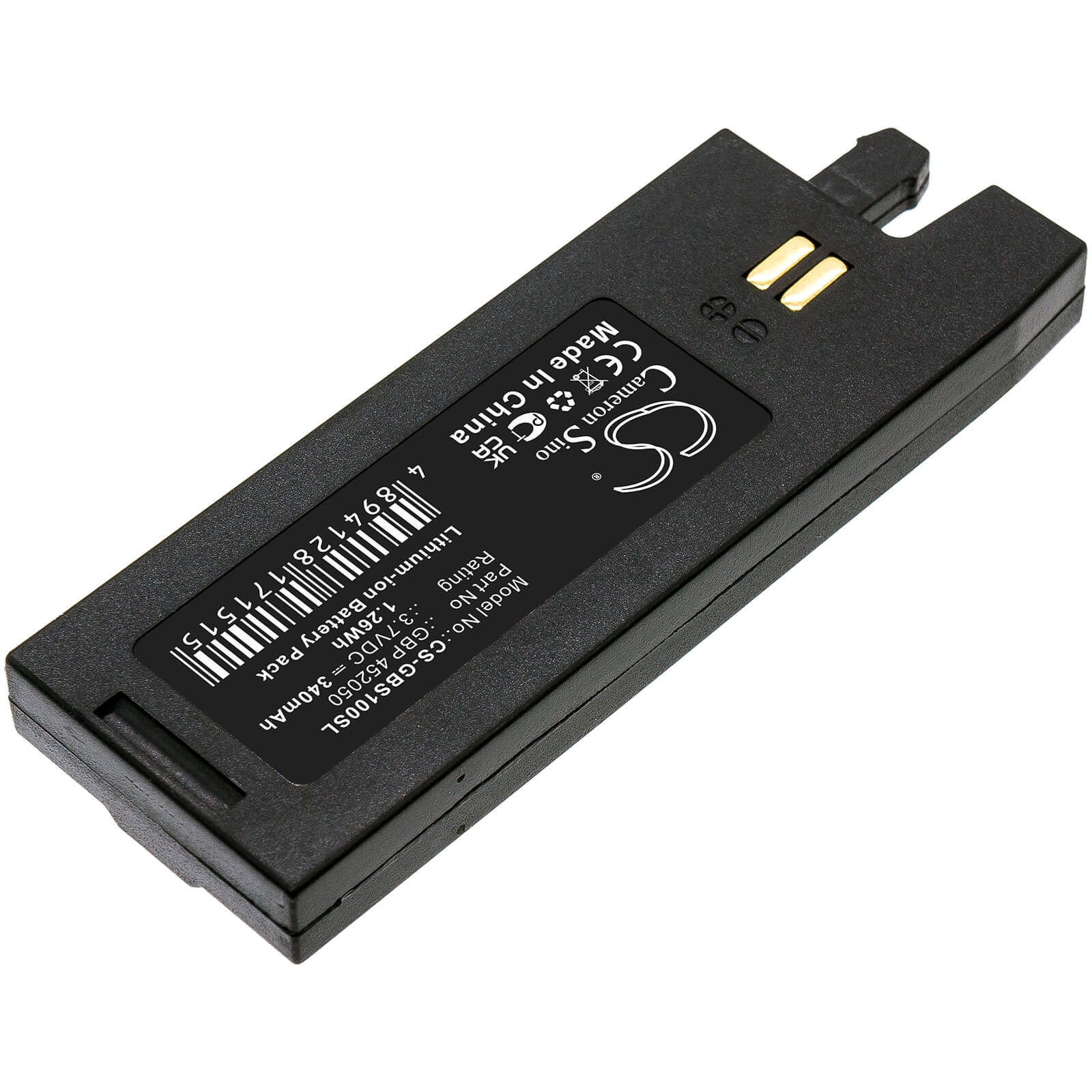 3.7V, 340mAh, Li-Polymer Battery fits Gibson, Gforce, G-force Auto-tuner, 1.258Wh