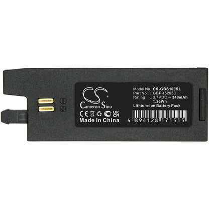 3.7V, 340mAh, Li-Polymer Battery fits Gibson, Gforce, G-force Auto-tuner, 1.258Wh