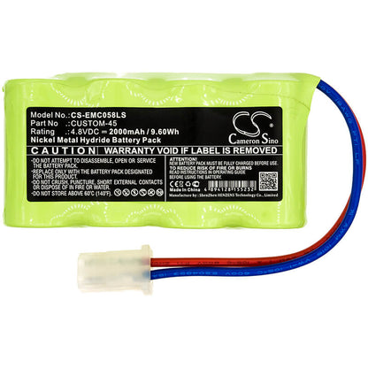 4.8V, 2000mAh, Ni-MH Battery fits Lithonia, Elb0502n, Elb4714n, 9.6Wh