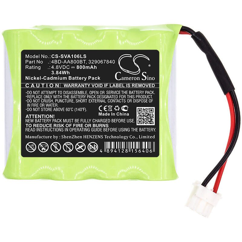 4.8V, 800mAh, Ni-CD Battery fits Schneider, Exiway Easyled, Ova38352, 3.84Wh