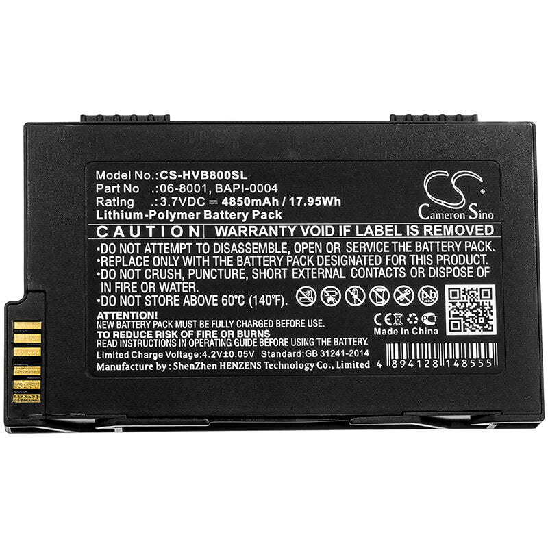 3.7V, 4850mAh, Li-Polymer Battery fits Humanware, Braillenote, Voicenote Apex, 17.945Wh
