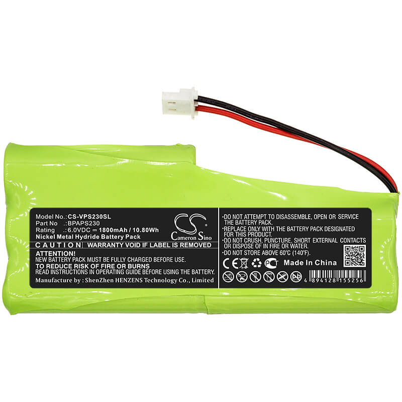 6.0V, 1800mAh, Ni-MH Battery fits Velleman, Aps230, 10.8Wh