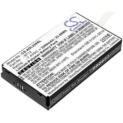 7.4V, 3200mAh, Li-Polymer Battery fits Additel, 22xa Multifunction Calibrator, Adt 220 Multifunction Loop Cal, 23.68Wh