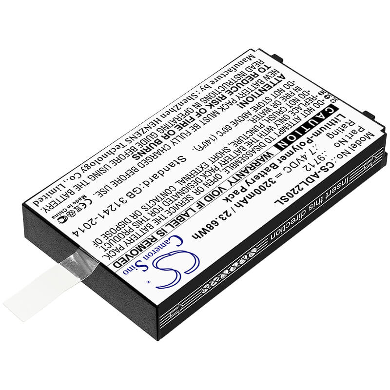 7.4V, 3200mAh, Li-Polymer Battery fits Additel, 22xa Multifunction Calibrator, Adt 220 Multifunction Loop Cal, 23.68Wh