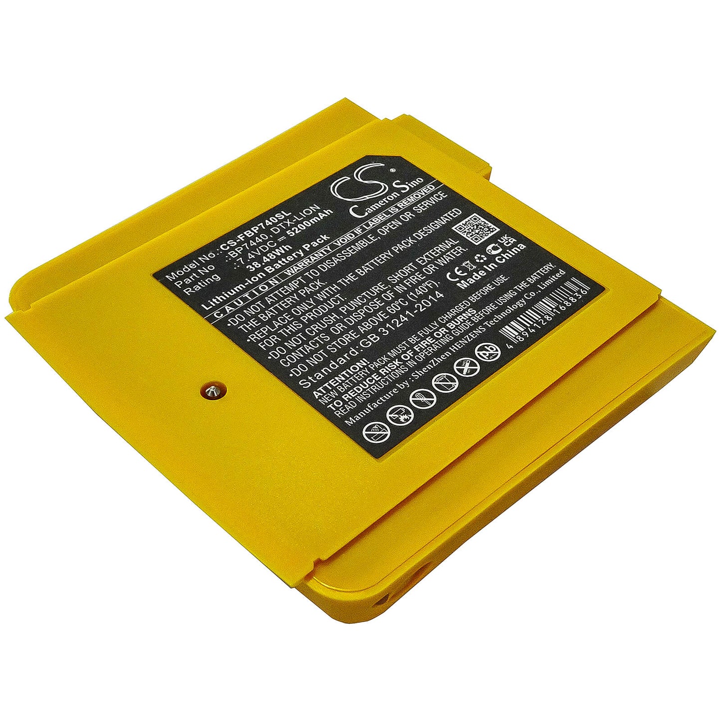 7.4V, 5200mAh, Li-ion Battery fits Fluke, Dtx-1200-m, Dtx-1200-ms, 38.48Wh