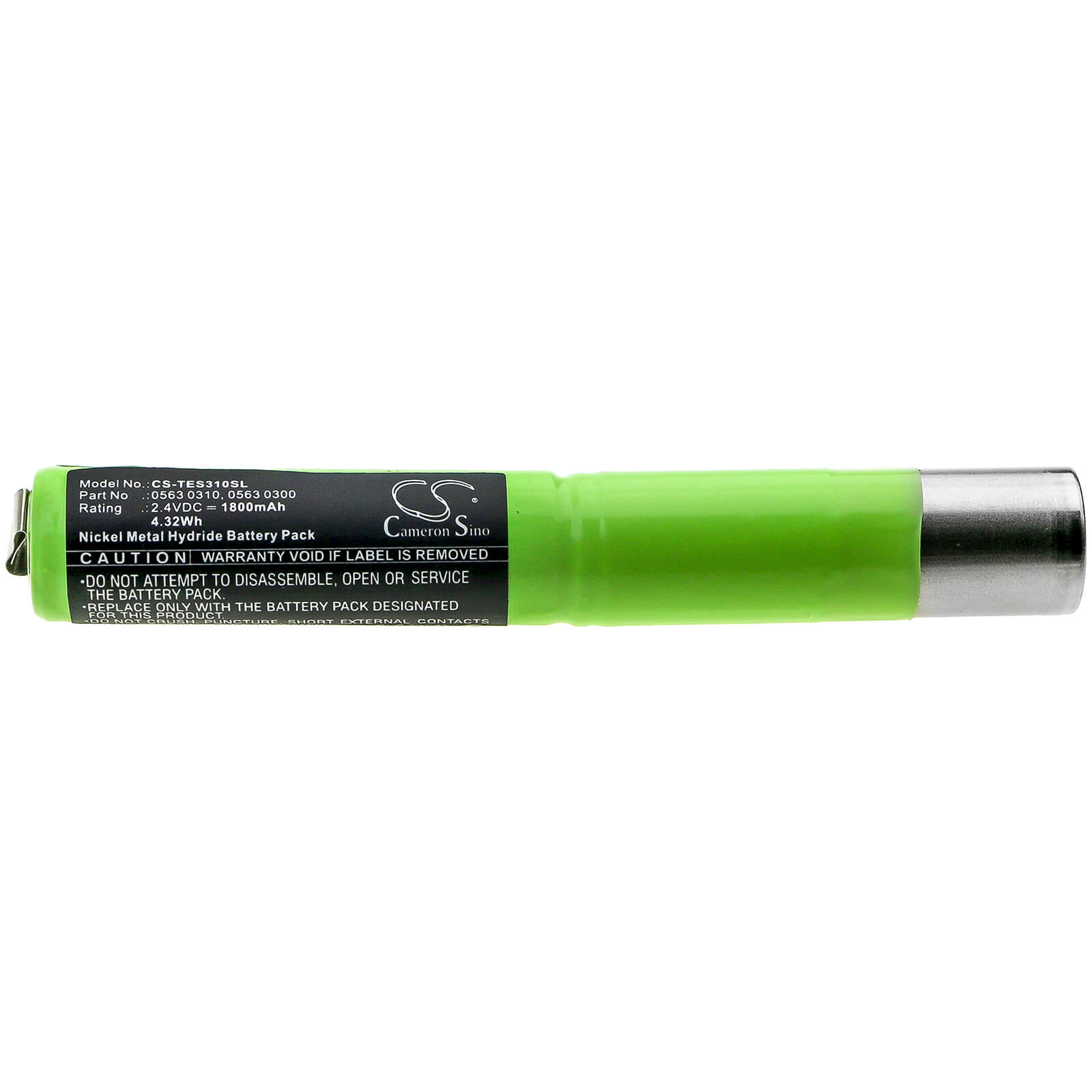2.4V, 1800mAh, Ni-MH Battery fits Testo, 300 L, 300 M, 4.32Wh