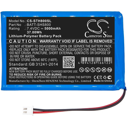 7.4V, 5000mAh, Li-Polymer Battery fits Siglent, Shs1000, Shs800, 37Wh