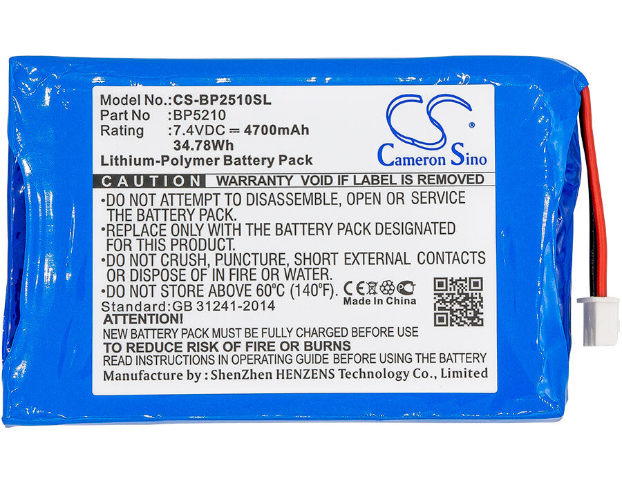 7.4V, 4700mAh, Li-Polymer Battery fits Bk Precision, 2510, 2510 Oscilloscopes, 34.78Wh