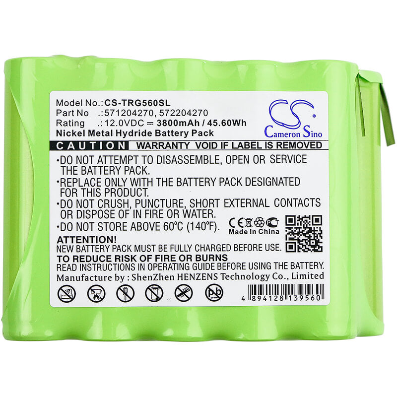 12.0V, 3800mAh, Ni-MH Battery fits Trimble, Focus 10, Geodimeter 5600, 45.6Wh