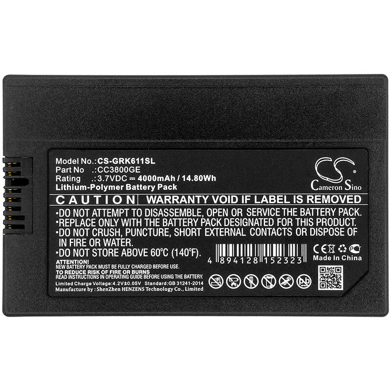 3.7V, 4000mAh, Li-Polymer Battery fits Ge, Dpi 612 Flex, Druck Dpi 611, 14.8Wh