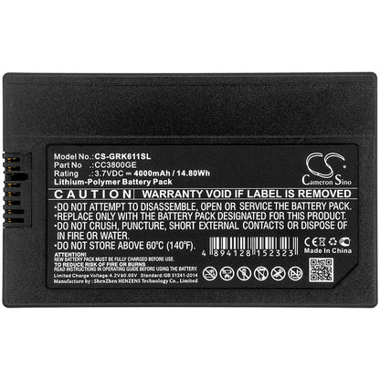 3.7V, 4000mAh, Li-Polymer Battery fits Ge, Dpi 612 Flex, Druck Dpi 611, 14.8Wh