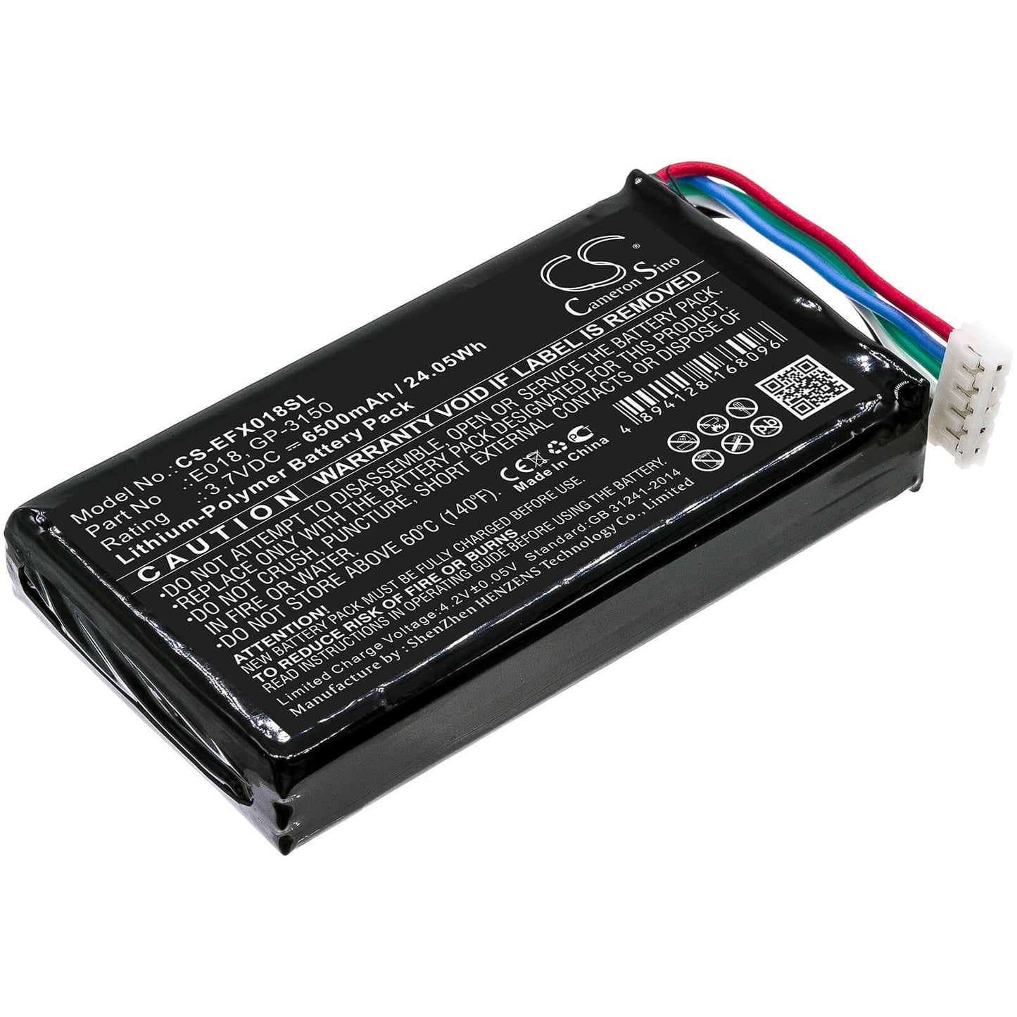 3.7V, 6500mAh, Li-Polymer Battery fits Exfo, Ox1, Ox1 Optical Explorer, 24.05Wh