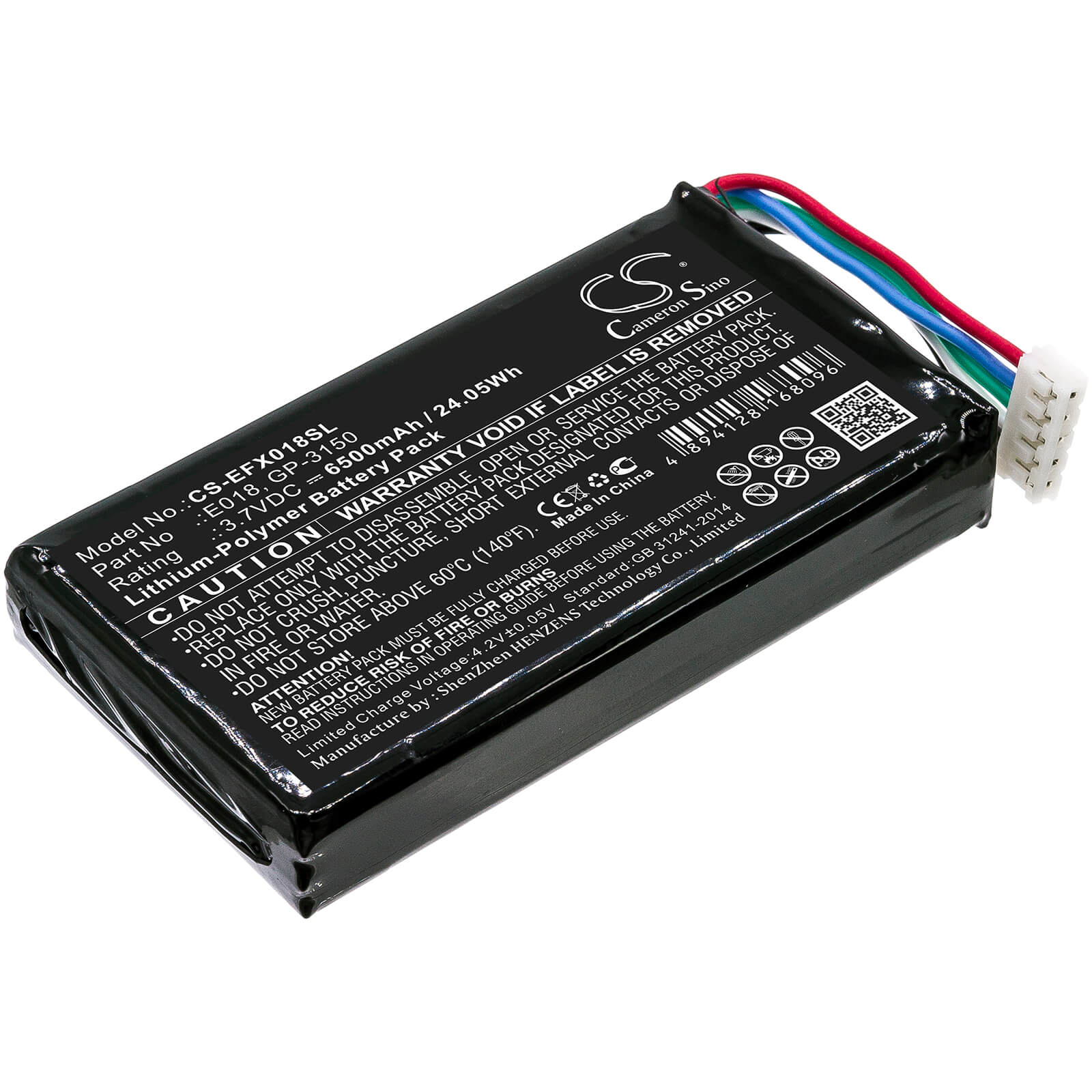 3.7V, 6500mAh, Li-Polymer Battery fits Exfo, Ox1, Ox1 Optical Explorer, 24.05Wh