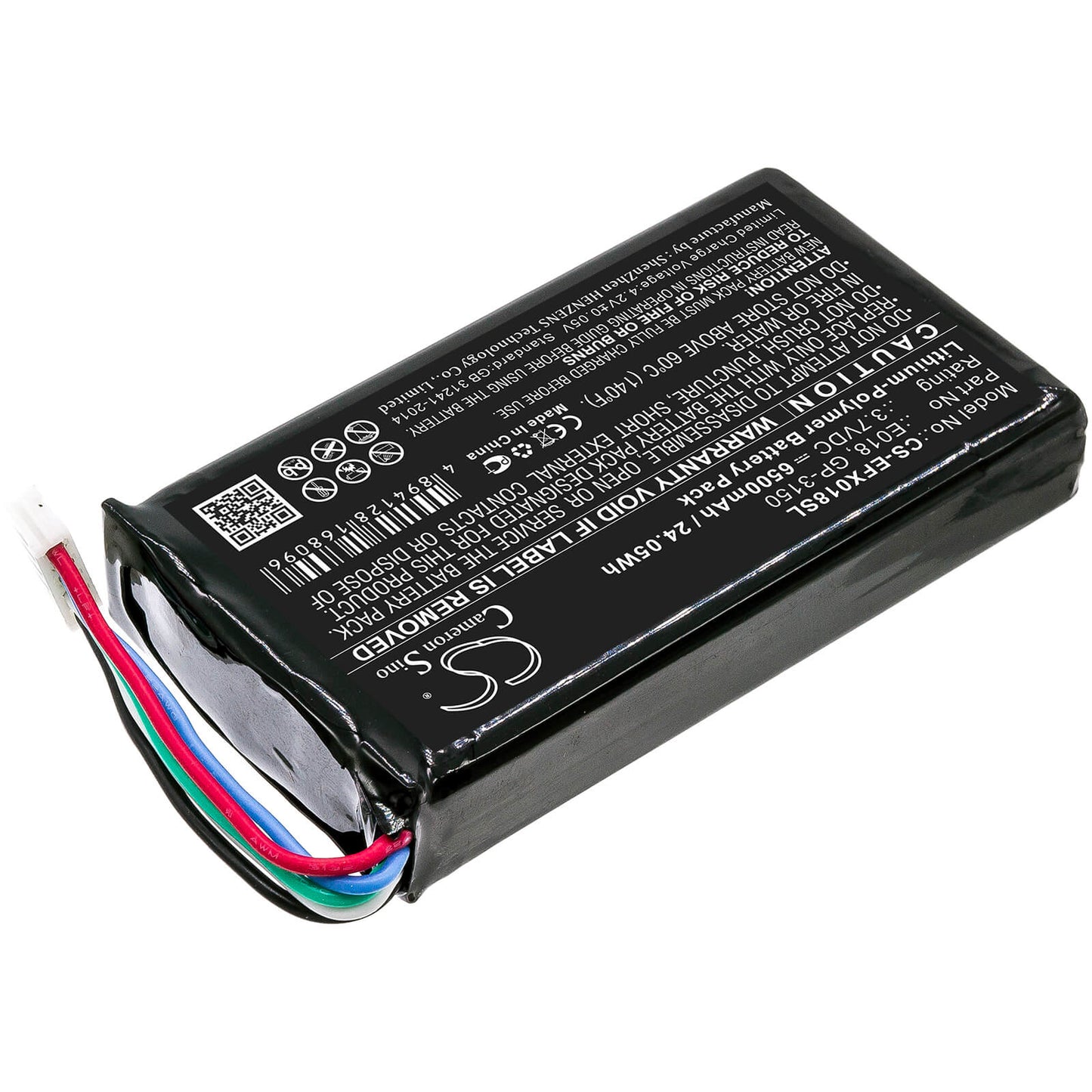 3.7V, 6500mAh, Li-Polymer Battery fits Exfo, Ox1, Ox1 Optical Explorer, 24.05Wh