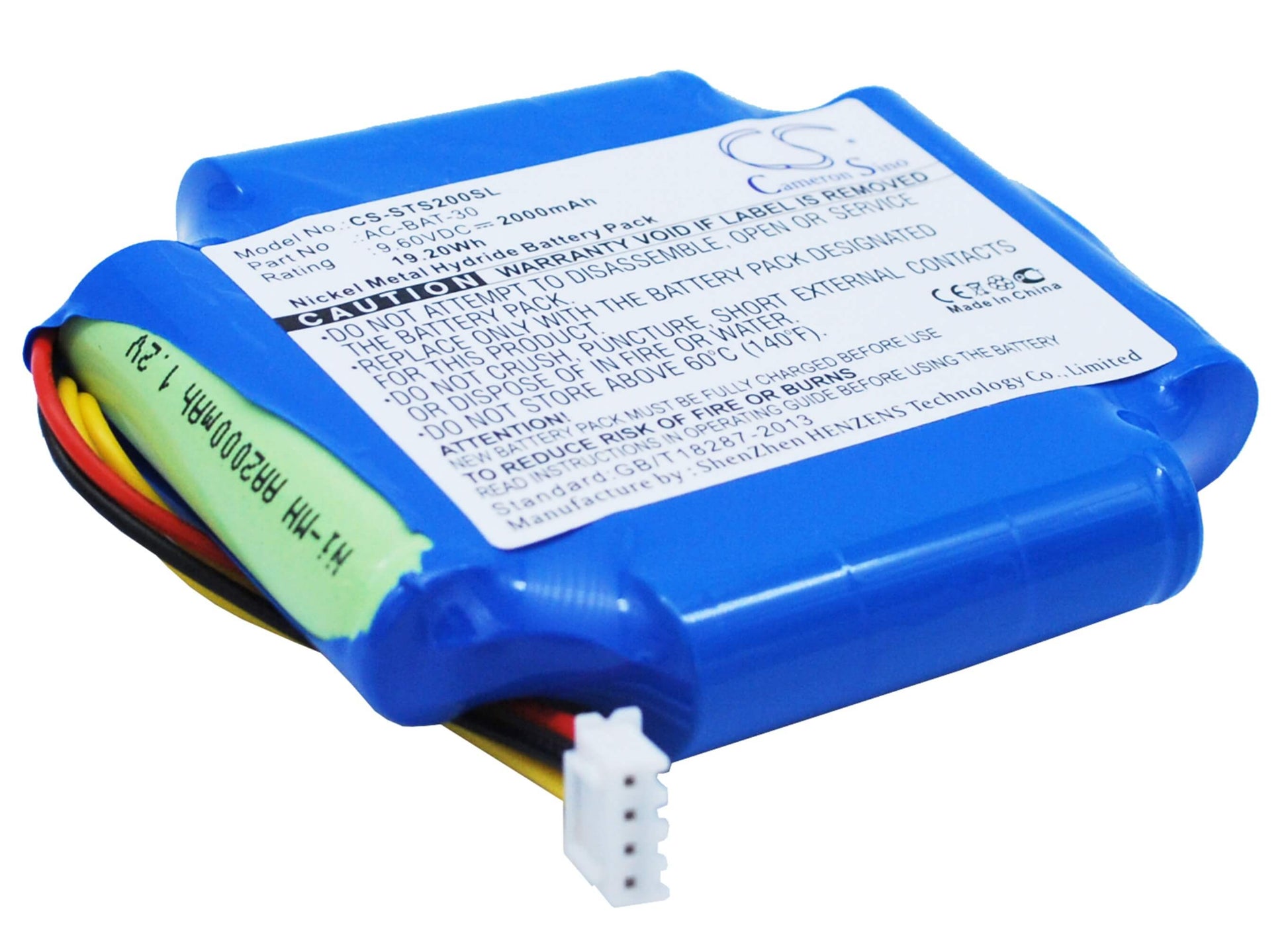 9.6V, 2000mAh, Ni-MH Battery fits Shinewaytech, S20a, S20b, 19.2Wh