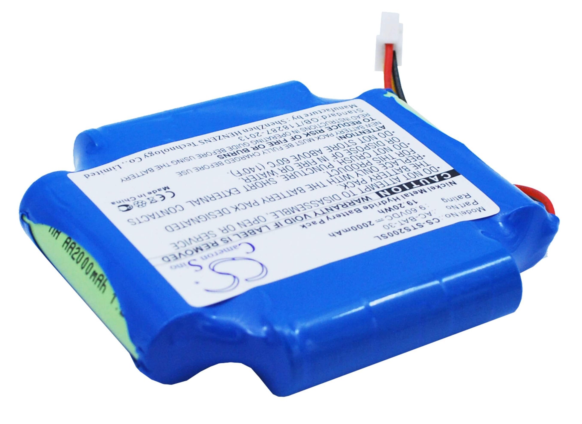 9.6V, 2000mAh, Ni-MH Battery fits Shinewaytech, S20a, S20b, 19.2Wh