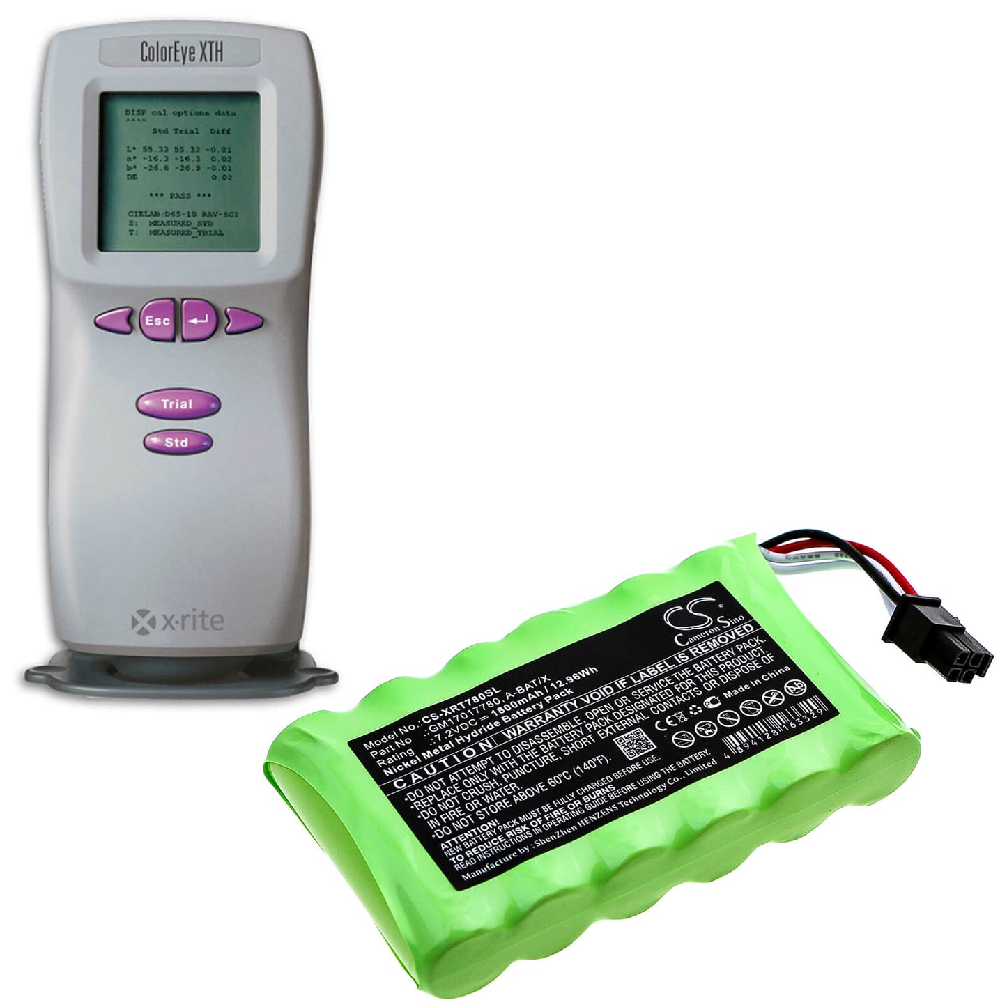7.2V, 1800mAh, Ni-MH Battery fits X-rite, Coloreye Xth, 12.96Wh