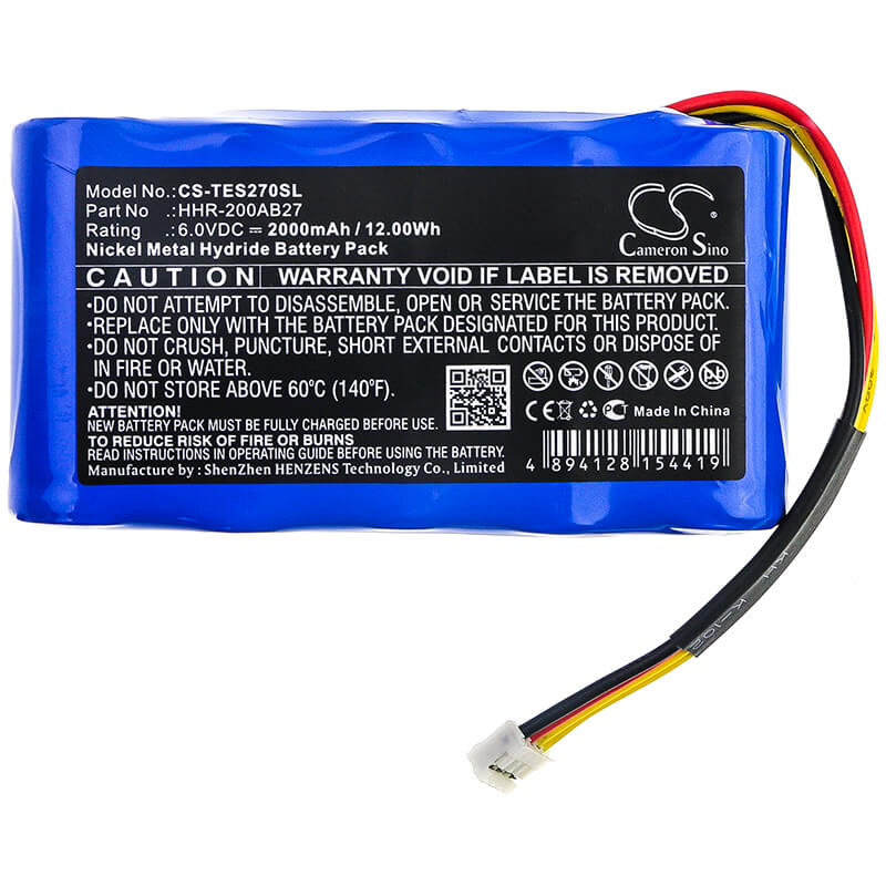 6.0V, 2000mAh, Ni-MH Battery fits Testo, Fluegas Analyzer, 12Wh