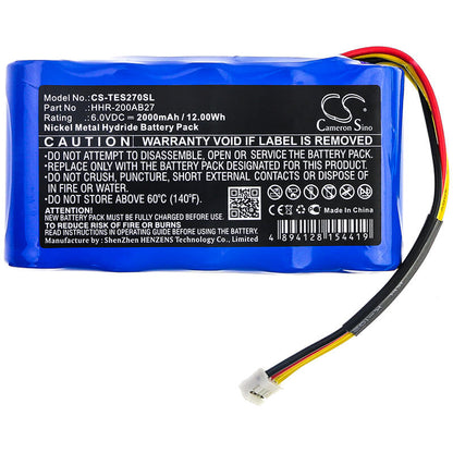 6.0V, 2000mAh, Ni-MH Battery fits Testo, Fluegas Analyzer, 12Wh