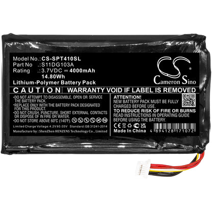 3.7V, 4000mAh, Li-Polymer Battery fits Spectra Precision, T41, 14.8Wh