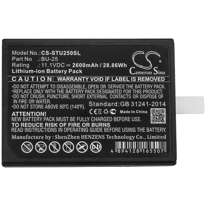 11.1V, 2600mAh, Li-ion Battery fits Sumitomo, Fusion Splicers Bu25, Type-25, 28.86Wh