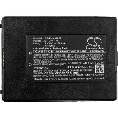 7.4V, 1800mAh, Li-Polymer Battery fits E-seek, M310, M310s, 13.32Wh