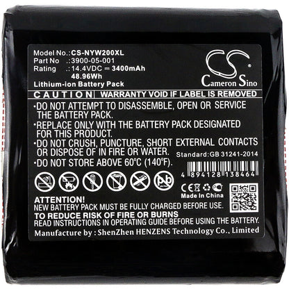 14.4V, 3400mAh, Li-ion Battery fits Noyes, W2003m, 48.96Wh