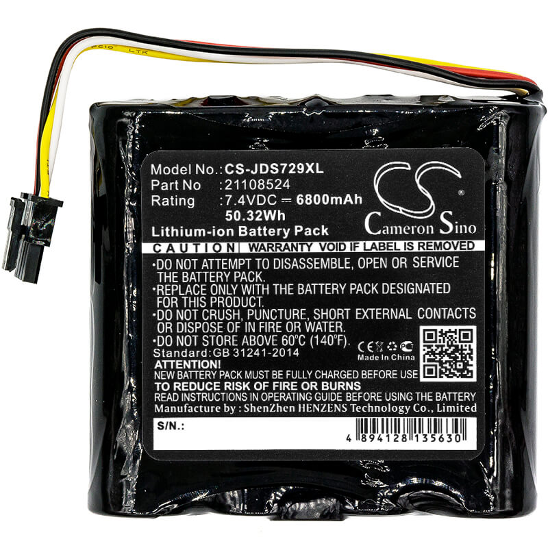 7.4V, 6800mAh, Li-ion Battery fits Jdsu, 21100729 000, 21129596 000, 50.32Wh