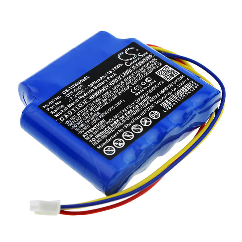 7.2V, 2600mAh, Ni-MH Battery fits Tosight, Dw-6000, Dwk-6000, 18.72Wh