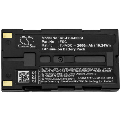 7.4V, 2600mAh, Li-ion Battery fits Fuji, Fsc, Fsc3, 19.24Wh