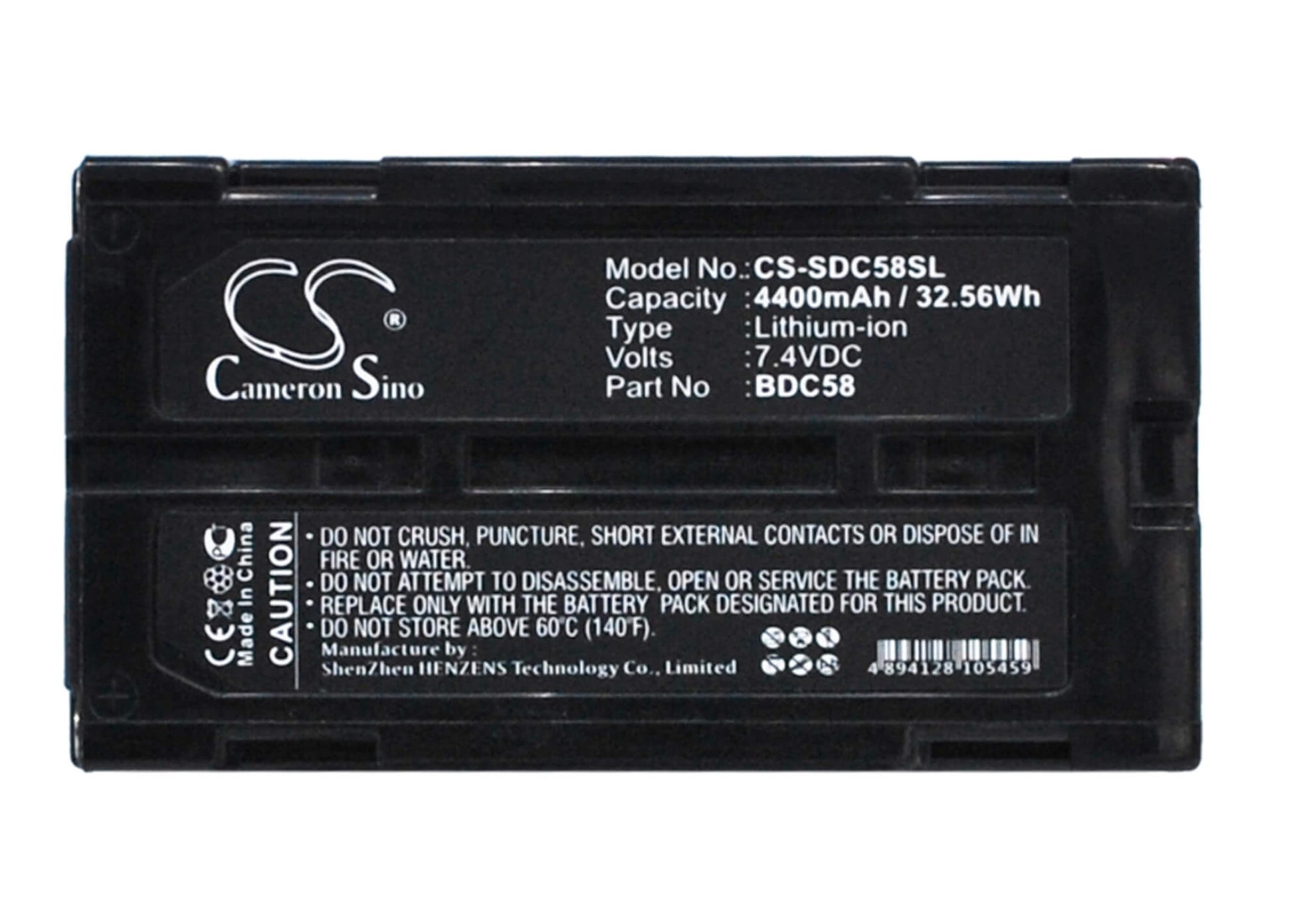 7.4V, 4400mAh, Li-ion Battery fits Sokkia, Cx, Cx Total Stations, 32.56Wh