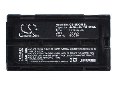 7.4V, 4400mAh, Li-ion Battery fits Sokkia, Cx, Cx Total Stations, 32.56Wh
