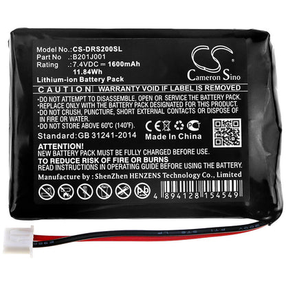 7.4V, 1600mAh, Li-ion Battery fits Deviser, Ds2000, 11.84Wh