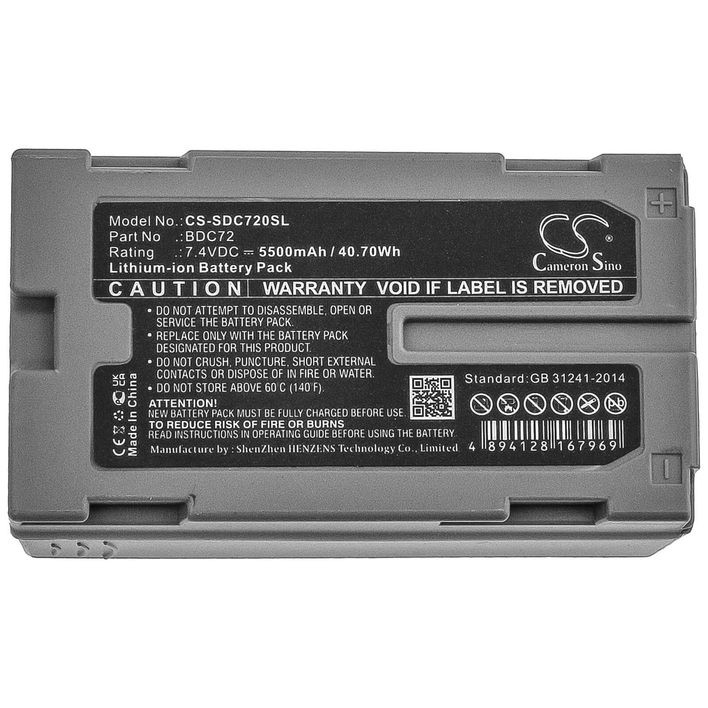 7.4V, 5500mAh, Li-ion Battery fits Sokkia, 3d Layout Navigator Ln-150, Pipe Laser Tp-l6, 40.7Wh